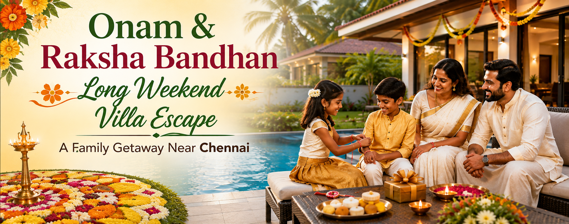 Onam & Raksha Bandhan Villa Getaway Near Chennai | ECR