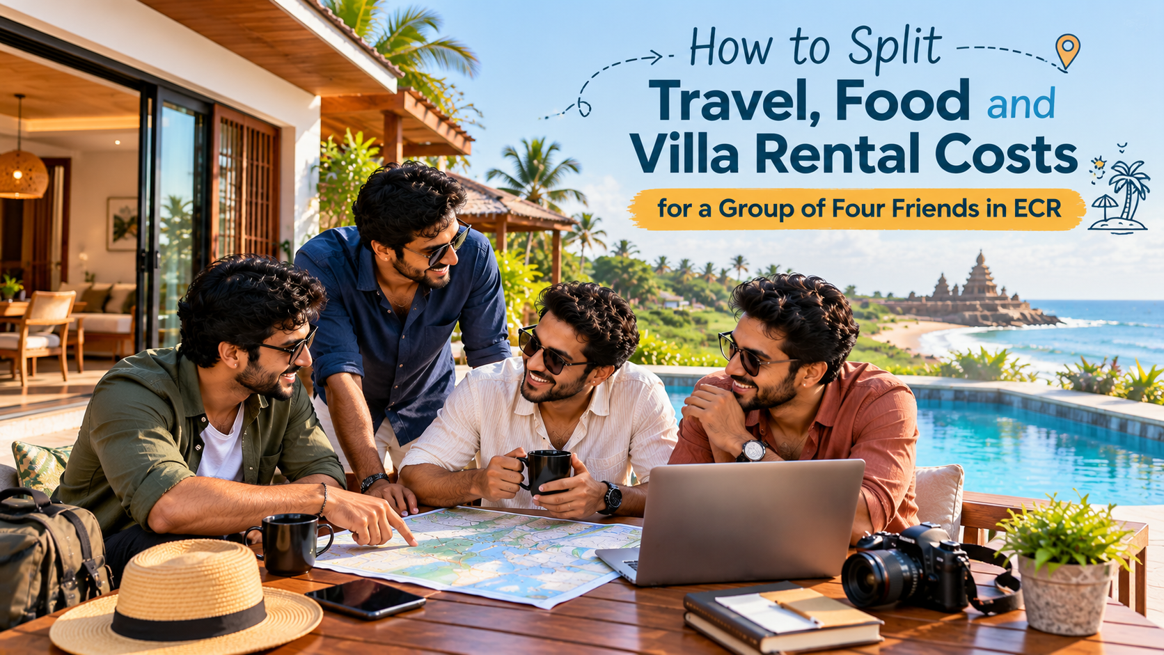 How to Split Travel, Food and Villa Rental Costs for a Group of Four Friends in ECR
