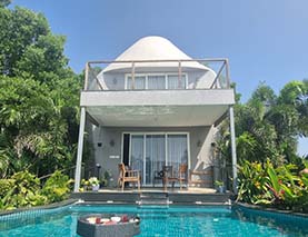 Private luxury villa in Mahabalipuram with private swimming pool view